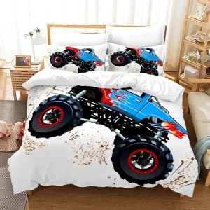 Parure De Lit Monster Jam Pour Lit Simple, Double, Double, Queen Et King Size. Parure De Lit Monster Jam F1 Pour Chambre D'adolescent, Housse De Couette, Anime - Neuf