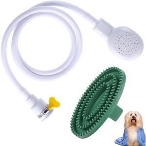 Jgd-Pommeau De Douche Pour &Eacute;vier - Tuyau De Douche En Caoutchouc - Pommeau De Douche &Agrave; Main Pour Animal Domestique - Tuyau D'&eacute;vier Avec Brosse De Bain Pour Animaux De Compagnie - Neuf