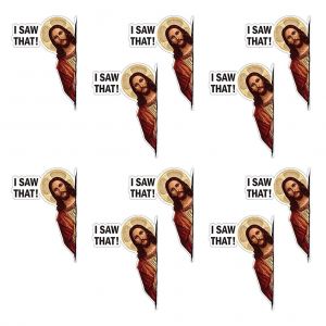 HJLIAN Lot de 10 autocollants amusants ??J'ai vu Jesus?? en PVC, impermeables, pour bagages, compte, decoration, graffiti, ordinateur portable, tasse, DIY - Neuf