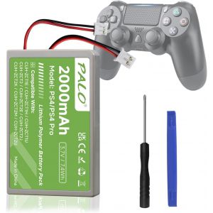 2000mah Ps4 Batterie De Rechange Pour Manette Sony Ps4/Ps4 Pro/Ps4 Slim Cuh-Zct1e Cuh-Zct1h Cuh-Zct1u Cuh-Zct2 Cuh-Zct2u (1pcs) - Neuf