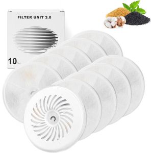 10 Pi&egrave;ces Filtre Fontaine Eau Chat, Distributeur Eau Chat Filtre Avec R&eacute;sine &Eacute;changeuse D'ions Et Charbon Actif Compatible Avec Fontaine A Eau Chat 1,85l/2l/1,8l - Neuf
