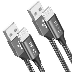 C&acirc;ble Iphone [0.3m+0.3m] Cable Chargeur Iphone Certifi&eacute; Mfi C&acirc;ble Lightning Avec Connecteur R&eacute;sistant Fil Charge Rapide Compatible Avec Iphone 14 13 12 11 X 8 7 6 5 Se-Gris - Neuf