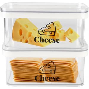 Mevronisshop-Paquet De 2 Bo&icirc;te &Agrave; Fromage Pour Frigo,Anti Odeur Bo&icirc;te De Rangement De Avec Couvercle - Pour Les Morceaux Et Les Tranches De Fromage Cuisine,Sans Bpa, 16.5 X 10 X 8 Cm - Blanc - Neuf