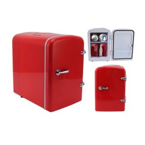 Mini-r&eacute;frig&eacute;rateur 4L pour boissons - Glaci&egrave;re et chauffe-boissons &eacute;lectrique portable - Rouge - Neuf