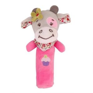 Hochet Pour B&eacute;b&eacute;-Douce Peluche Dessin Anim&eacute; Animal Cloche &Agrave; Main Pour Nourrissons-Vache Rose Vache Rose - Neuf