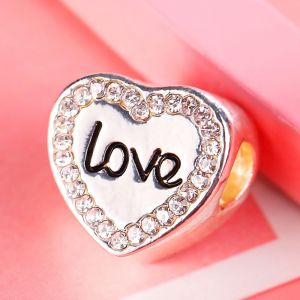 Pendentif En Forme De Cour En Alliage De Perles, Strass, Lettre, Collier, Bracelet, Accessoire Creux - Neuf