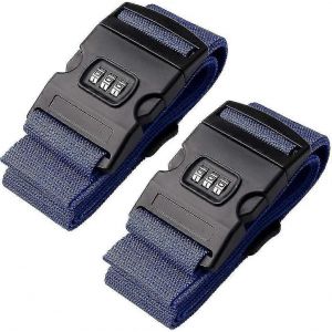 (Bleu) Paquet De 2 Sangles De Bagages,Sangles De Bagages Réglables,Sangles De Bagages De Voyage,Valise Avec Code Pour Les Voyages D'affaires - Neuf