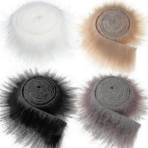 1,5 M De Ruban De Fausse Fourrure Rubans Garniture Tissu Rouleau De Fourrure En Peluche Rayure Longue Fourrure En Peluche Tissu Moelleux Garniture Bricolage Bricolage Pour Costume D'hiver - Neuf