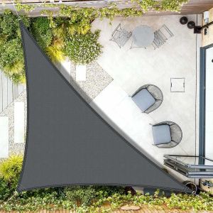 Ulteronixshop-Voile D'ombrage Imperm&eacute;able Triangulaire 4x4x5,65m Toile Ombrage Uv Protection Pour Terrasse Jardin Ext&eacute;rieur-Gris Anthracite - Neuf
