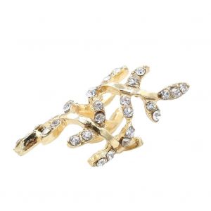 Clip D'oreille En Forme De Feuille De Diamant (Dore) - Neuf