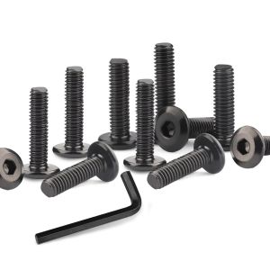 CHECARZHN--NO1-40 Pièces Vis M6 X 16Mm, Vis À Tête Plate À Six Pans Creux Inox, Filetage Complet Noire Oxydée Avec Clés Hex - Neuf