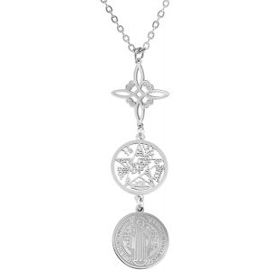 Kalanka-Collier Pour Femme Avec Pendentif Long Symboles Spirituels, N?Ud De Sorcière, Tétragramme, 7 Chakras, Yoga, Reiki, Méditation, Amulette - Neuf
