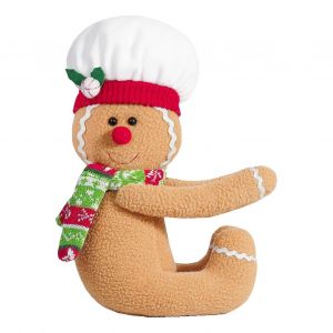 Poupee en pain d'epice en peluche, porte-bouteille de vin, decoration de sapin de Noel, en peluche, pour sapin de Noel, vin B - Neuf