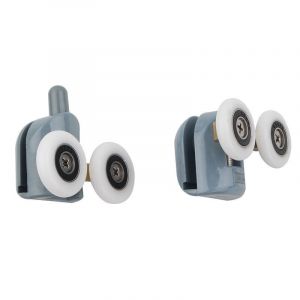 Lot de 4 roulettes de porte de douche, 4 roulettes de rechange à double rouleau pour cabines de douche de 23 mm - Neuf