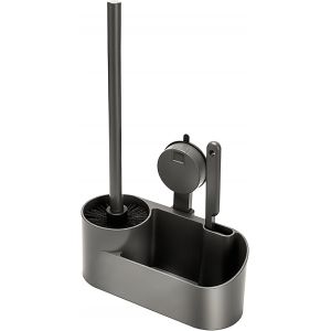 KAL-Brosse De Toilette Murale À Ventouse, Brosses Wc Et Support Avec Suceur Plat, Brosse De Nettoyage 2 En 1 Pour Produits De Nettoyage De Salle De Bain, Accessoires De Maison (Gris) - Neuf
