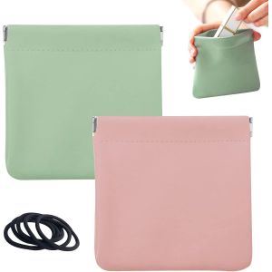 MAA-Trousse Maquillage Voyage Extrusion Top, 2 Pièces Portable Imperméable à l'eau Mini sans Fermeture Éclair Trousses Maquillage Autisme Petit Pochette Cosmétique Bijoux Casque Coin Clé - Neuf