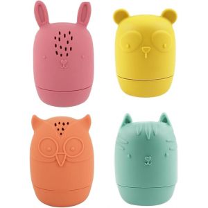 KAL-Jouets De Bain En Silicone,4Pi&egrave;ces Jouet Bain B&eacute;b&eacute; En Silicone Avec Ouverture Jouets Flottants Pour Animaux Jouets D'Eau &Agrave; Presser Pour Le Bain Piscine La Plage No&euml;l Cadeaux D'Anniversaire - Neuf