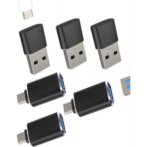 KALANKA-Adaptateur USB(6 Pack) USB C Femelle À Mâle Type C OTG 3.0 Convertisseur Câble Type C Prise Chargeur Android Pour iPad Adaptateurs Pour Apple IPhone 15 Données Connecteur Compatible Pour Sams - Neuf