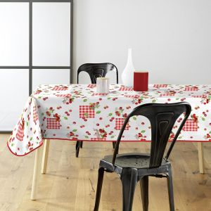 ERYI-Nappe Rectangle (140 X 240 Cm) Cerise, Pvc Imprimé - Neuf