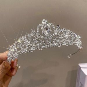 Nouveau Diadème En Cristal Blanc De Luxe Pour Les Femmes Filles Mariage Anniversaire Robe De Soirée Élégante Reine Mariée Mariée Couronne Accessoires - Neuf
