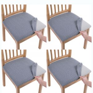 La bourgogne a Manger Chaise housse de Siege Jeu de 4, Stretch en Jacquard a Manger Chaise housse de Siege, Adapte pour la Cuisine d'un Restaurant - Neuf
