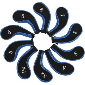 (Bleu Foncé) Housses De Tête De Fer De Golf, Paquet De 10 Housses De Tête De Club De Golf En Néoprène Imperméable Pour Ensemble De Putter Housses De Protection Accessoires De Golf - Neuf