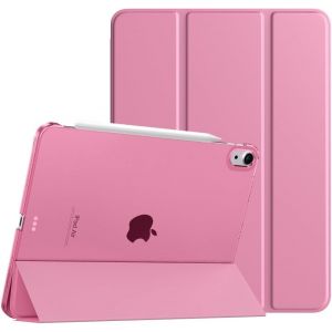 Coque Pour Ipad Air 11 Pouces M3/M2 (2025/2024),Ipad Air 5e/4e Génération (2022/2020) 10,9 Pouces,Étui De Protection Mince Avec Dos Transparent,Sommeil/Réveil Auto,Fondant Rose - Neuf