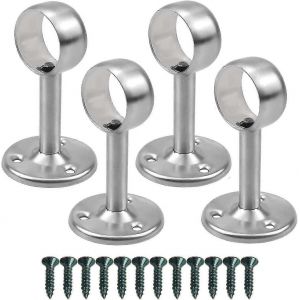 Support de tringle à rideau 4 pièces,support de fixation au plafond,tringle de garde-robe en acier inoxydable - Neuf