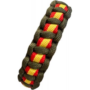 Kal-Bracelet Drapeau De L'espagne Pour Homme Et Femme. Bracelet En Corde Tress&eacute;e. Bracelet En Cuir Et Tissu Espagnol Avec Fermoir. - Neuf