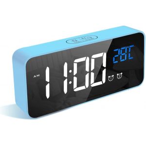 R&eacute;veil Num&eacute;rique, Alarm R&eacute;veil LED avec Fonction Snooze, Charge des Ports USB (Noir) - Neuf
