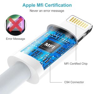KALANKA-C&acirc;ble iPhone 1M Lot de 3, C&acirc;ble Chargeur iPhone 1M[MFi Certifi&eacute;], Cable Lightning USB Cordon iPhone Fil Chargeur iPhone Cable iPhone Charge Rapide pour iPhone 14 13 12 11 Pro Max/XS/XR/SE/8/7 - Neuf