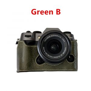 Demi-&eacute;tui pour appareil photo en PU XT50,Base de corps,sac de protection en cuir synth&eacute;tique comme tr&eacute;pied,plaque rapide pour appareil photo Fujifilm X-T50 Fuji xt50 - Type Green B - Neuf