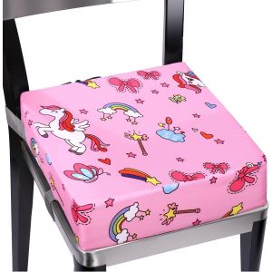 Coussin Rehausseur Chaise Enfant, R&eacute;hausseurs Chaise Avec 2 Sangles, Boucle De S&eacute;curit&eacute;, Facile &Agrave; Prendre En Hauteur, Facile &Agrave; Nettoyer, Amovible,Rehausseur De Chaise Pour Enfant - Neuf