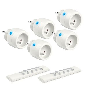 VornixorSarlshopPrise Telecommande sans fil, Certifi&eacute; T&Uuml;V S&uuml;d, Programmateur 2300W Port&eacute;e 30m, 5 prise connect&eacute;e avec 2 T&eacute;l&eacute;commande, Id&eacute;al pour l'&eacute;clairage t&eacute;l&eacute;command&eacute;, les d&eacute;corations, les ventila - Neuf