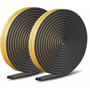 20m Joint d'étanchéité autocollant pour portes,joints de fenêtre en mousse,joint en caoutchouc,joint en caoutchouc,anti-collision,anti-sonorisation,étanche,étanche à la poussière Noir - Neuf