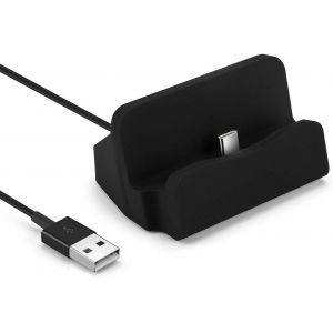 Thef-Station D'accueil Dockingstation Type C Chargeur Usb C Compatible Avec Samsung Galaxy S22 S20 S10 S9 S8, Note, Huawei P20 Pro, Google Pixelbook, Nexus 5x/6p, Et Autres Appareils Usb-C En Noir - Neuf