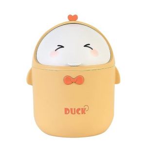 (Jaune)Mini Poubelle De Bureau Avec Couvercle, Poubelle De Style Dessin Animé Mignon Portable, Poubelle Bureau, Petite Poubelle De Salle De Bain, Pour Chambre À Coucher, Bureau, Salon - Neuf