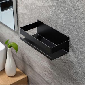 &Eacute;tag&egrave;re de douche sans per&ccedil;age,&eacute;tag&egrave;re de salle de bain autocollante SUS304 en acier inoxydable (noir) - Neuf