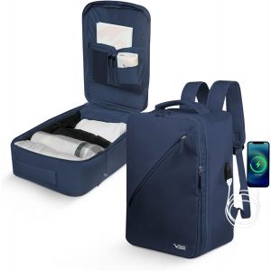 LETNERNY-Sac À Dos Pour Ordinateur Portable Avec Chargeur Usb Et Port Casque, Sac À Dos Antivol Pour Ordinateur Portable Laptop Avec Bandoulière Rembourrée Respirante, Sacs Imperméables École/Travail - Neuf