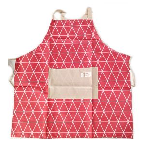 Promotion ! Tablier Imperm&eacute;able 'fuji' Rouge Beige - 70x68 Cm - Neuf