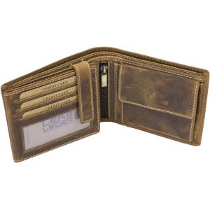 Portefeuille Homme Pour 11 Cartes De Cr&eacute;dit Porte Monnaie, Cuir V&eacute;ritable - Vintage-Collection - Neuf