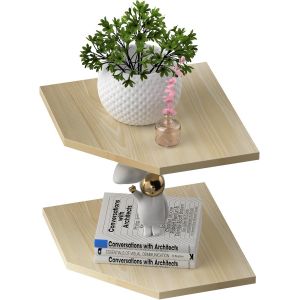 CAUC-Lot de 2 &Eacute;tag&egrave;res Murales d'angle en Bois de 26,5 cm - Parfaites pour Rangement Mural & D&eacute;co de Chambre, Grain de Bois Blanc Clair - Neuf