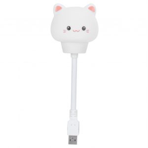 HJLIAN Mini veilleuse LED en forme de chat, pliable a 360 degres, alimentee par USB, ideale pour la chambre a coucher ou le chevet - Neuf