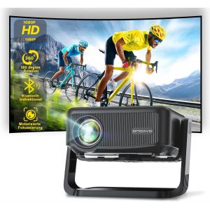 CHECARZHN--NO1-Mini Vidéoprojecteur Support Rotatif À 360° & Auto Keystone & E-Focus Projecteur Fhd 1080P 22000Lm Avec Wifi6 Et Bluetooth 5.2,70 % Zoom Amovible Extérieur Home Cinéma Projecteur Compa - Neuf