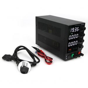 Stabilisateur d'alimentation CC reglable 30 V 5 A, regulateur CC a quatre ecrans LCD numeriques, prise US 100-240 V - Neuf
