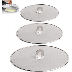 Kalanka-3 Pièces Écran Anti-Projections De Graisse Pour Poêle Couvercle Anti Projection En Acier Inoxyable Protection Anti-Éclaboussures En Acier Inoxydable Pour Poêle À Frire De Cuisine 33cm 29 Cm 2 - Neuf