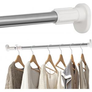 Tringle &agrave; Rideau pour fen&ecirc;tre et douche,extensible-T&ecirc;te ovale-Tringle de suspension de v&ecirc;tements pour placards et penderies,sans per&ccedil;age,Diam&egrave;tre du tube : 25,4 mm,ivoire,40-60cm - Neuf