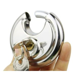 Lot De 2 Acier Inoxydable De Sécurité De Cadenas Circulaire, Résistant À La Rouille Disque Cadenas - Neuf