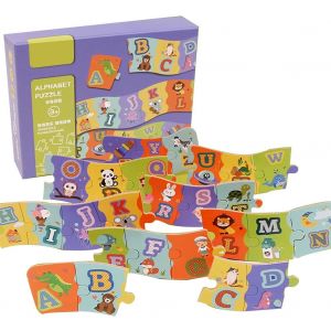 Enfant Mignon Dinosaure V&eacute;hicule Jungle Animal En Bois Puzzle &Eacute;ducation Pr&eacute;coce Toy_Letter. - Neuf