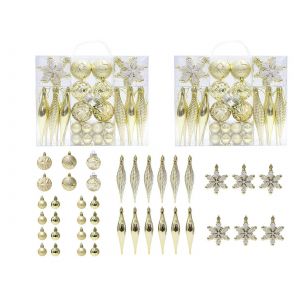 Ensemble de 40 boules de No&euml;l dor&eacute;es pour d&eacute;corer le sapin. - Neuf